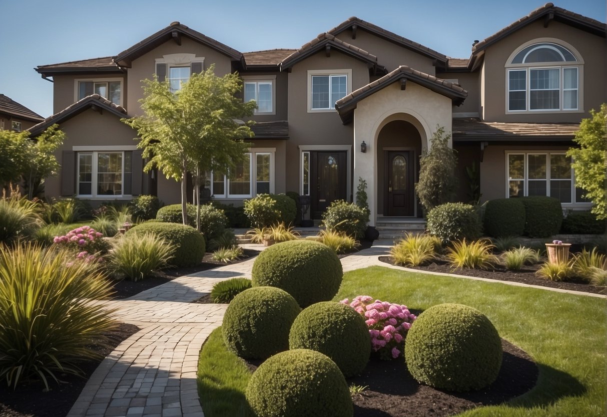 A house surrounded by well-maintained landscaping, with a modern interior and updated appliances, located in a desirable neighborhood